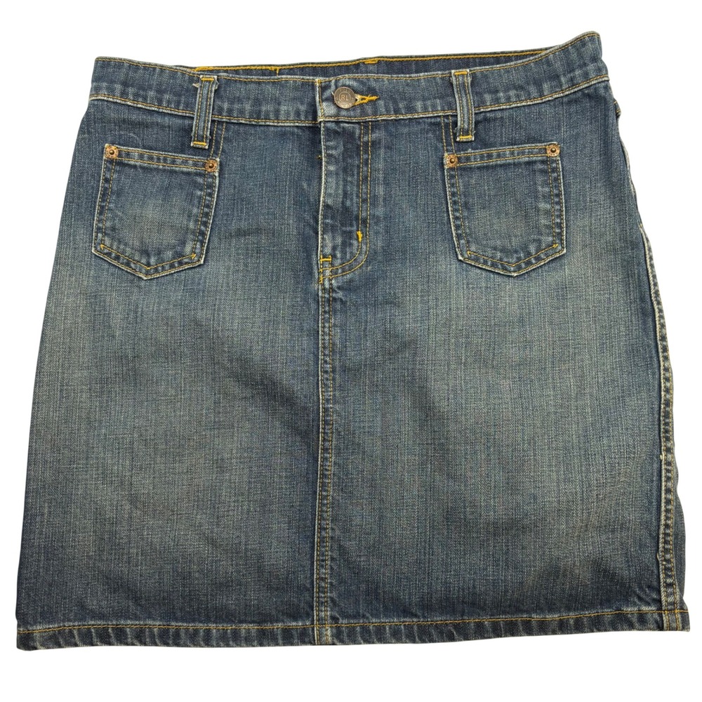 Polo Jeans Co‎ Ralph Lauren Denim Mini Skirt Med Wash Cotton Size 6 Teeny Skirt